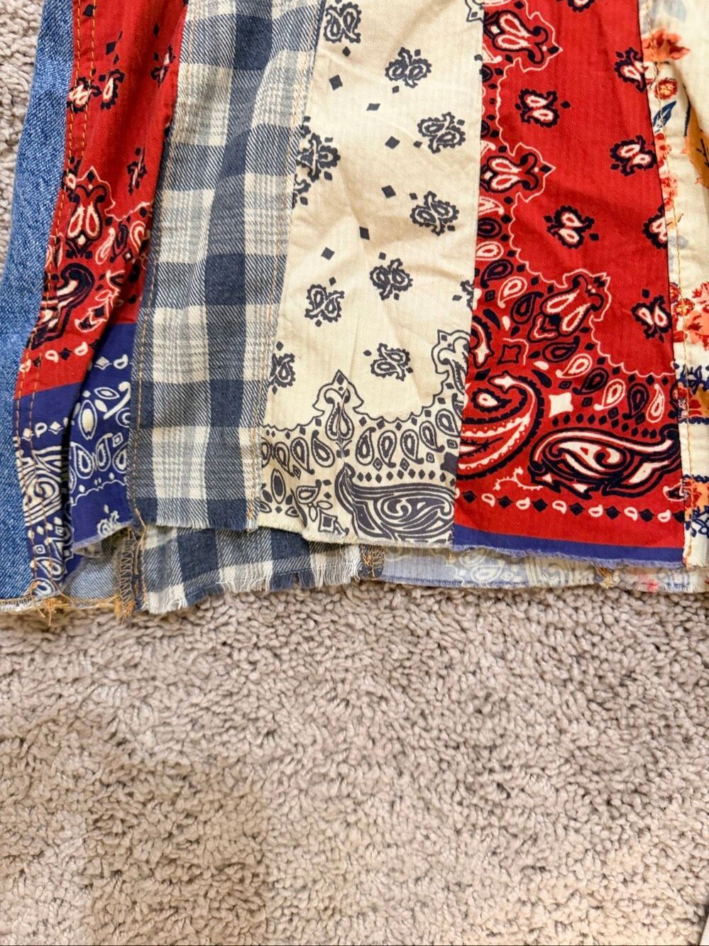 Free People Cortez Pierced Wide Leg Jean Mixed Floral Applique Jeans Women's 28 - Picture 7 of 10